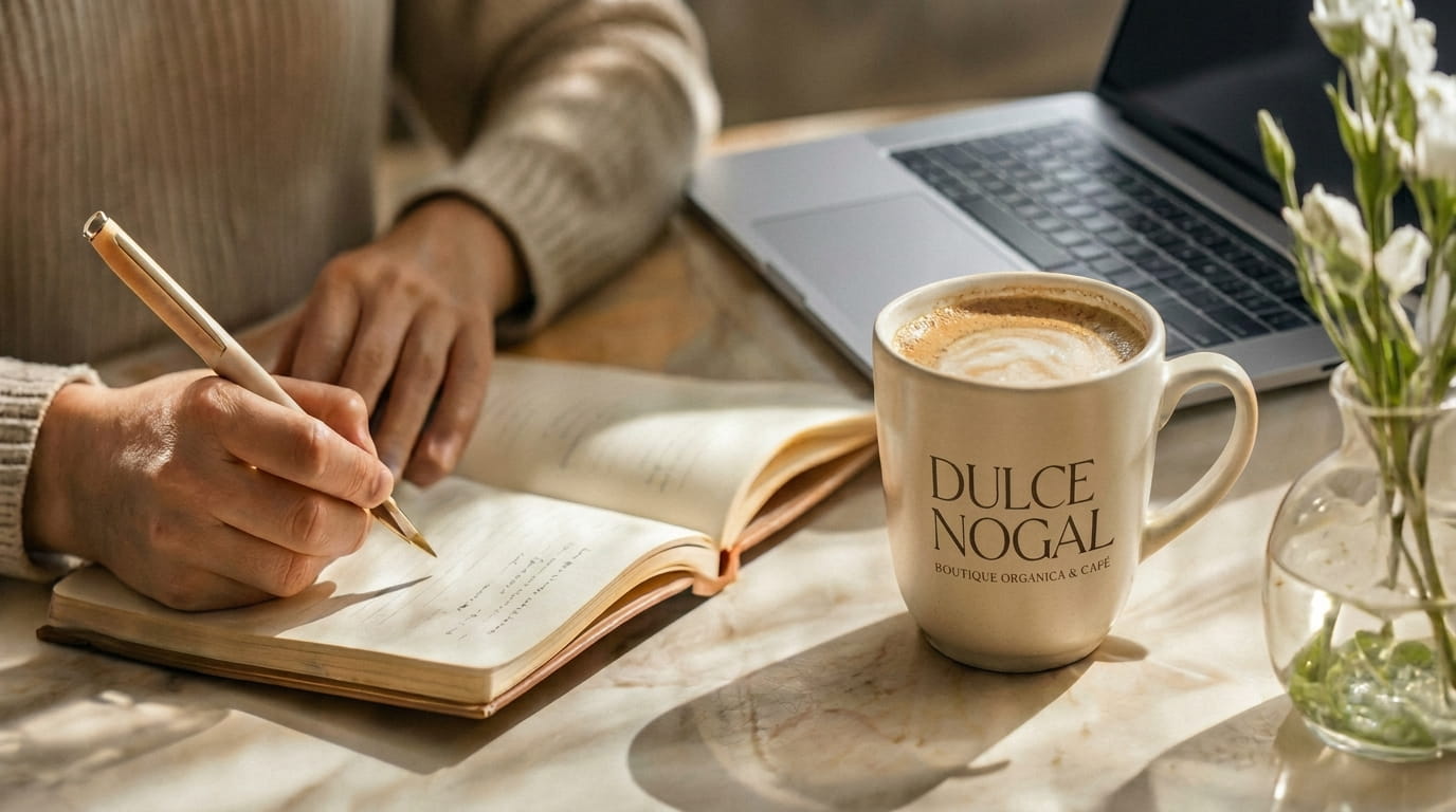 Momento de café y trabajo